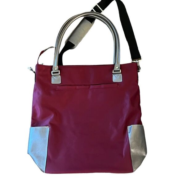 JM New York Bag Joy Mangano Burgundy Wine & Silver NWOT - Picture 2 of 16